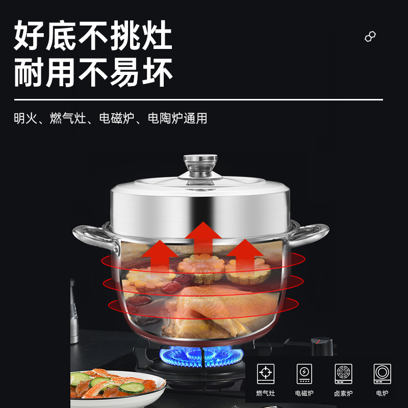 巴尔德余味豪华双层蒸汽锅B BZ-301B 32cm高清大图