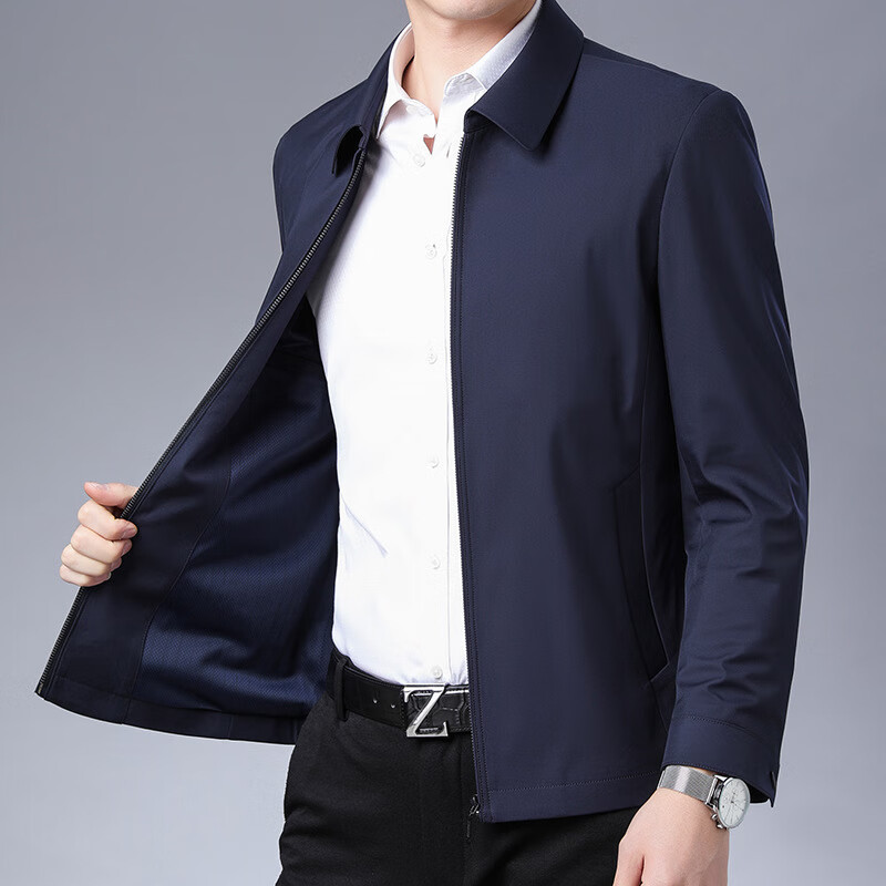 斯哲维世旗舰店春秋装新款时尚男式夹克中青年男装休闲翻领商务行政