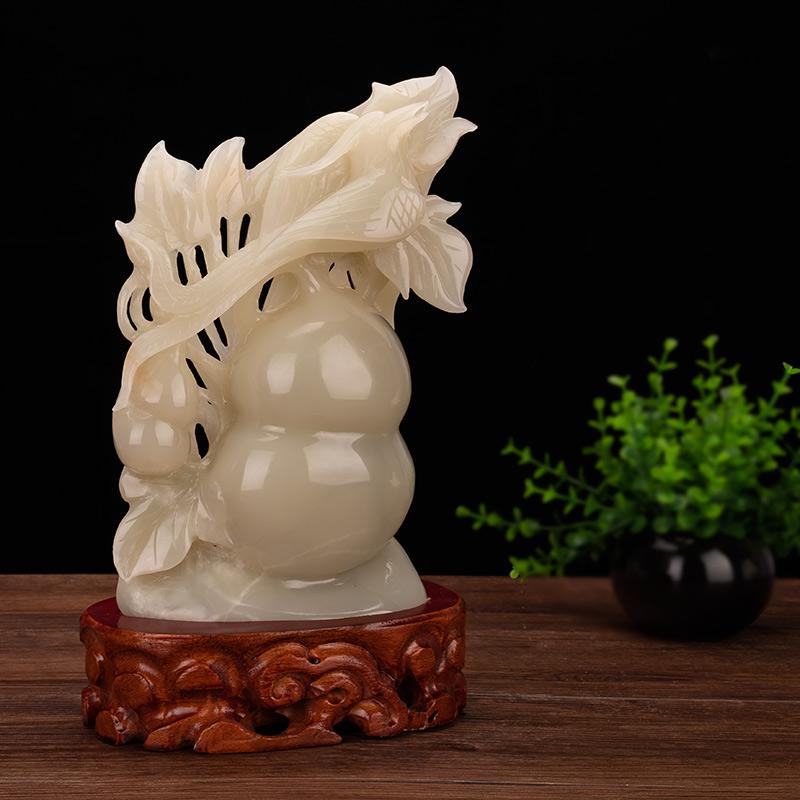 家柏饰(CORATED)阿富汗玉葫芦福禄玄关办摆件家居装饰高清大图