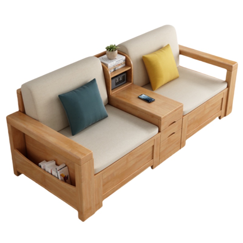 铭思达实木沙发双人张高清大图