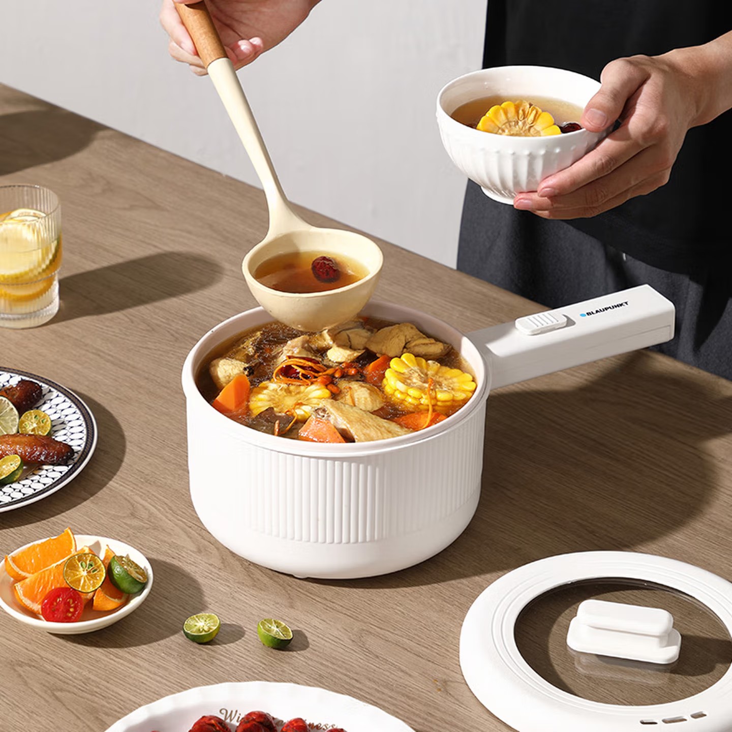 蓝宝(BLAUPUNKT)电煮锅 电火锅家用大容量2-4人使用多功能锅 BP-DZG14(S)-2L容量高清大图