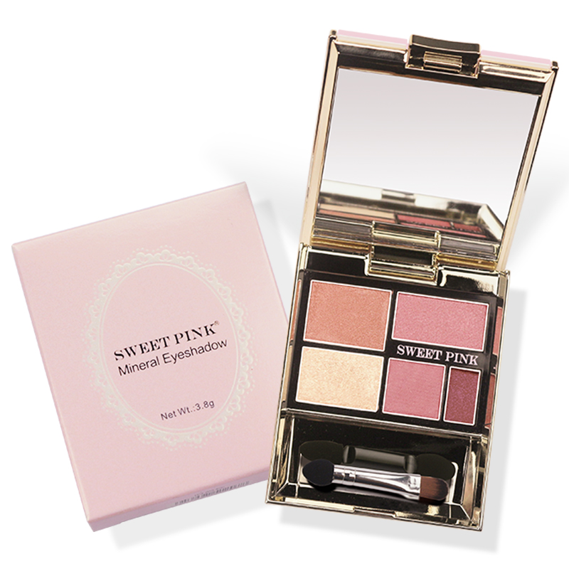 粉色安琪sweetpink 柔光娇俏眼影(活力粉)3.8G五色眼影高清大图