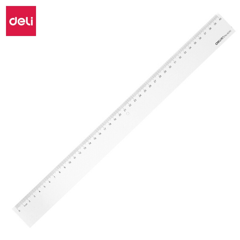 得力(deli) 塑料直尺 耐磨低误差透明尺子直尺 工程测量 绘图制图 6230/30cm