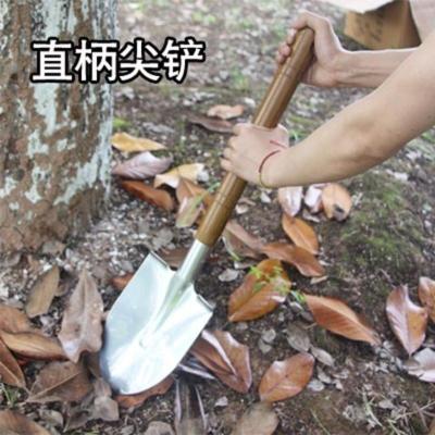 直柄咖啡尖铲 木柄铁铲不锈钢大花铲小铲子种花铲铲雪铁锹铁锨园艺园林农具工具