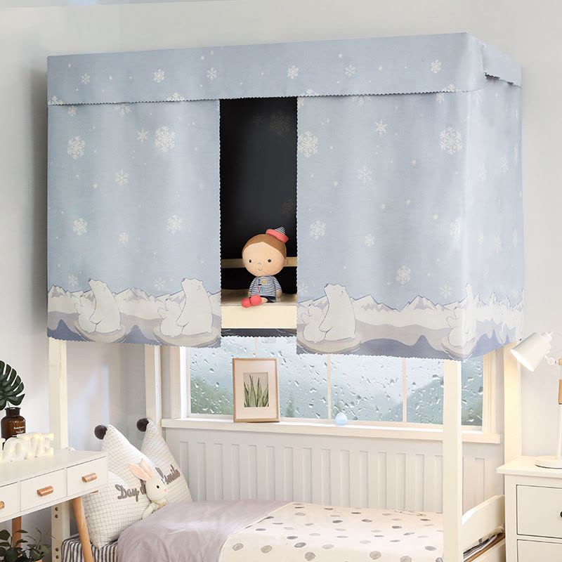 大学生加厚床帘 大学女寝室上铺下铺宿舍遮光布 简约物理遮光帘图片