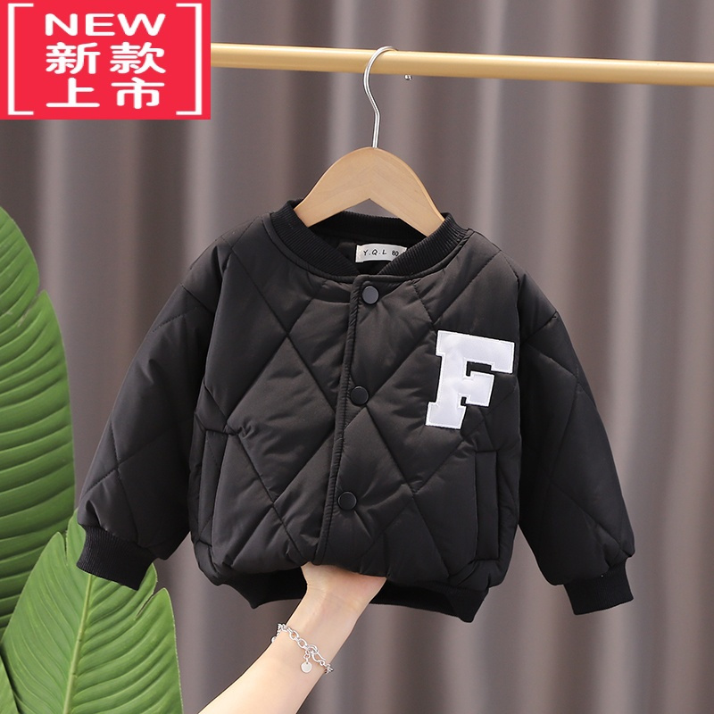 可莉允男童夹棉棒球服棉服外套冬装冬款婴儿童装女童宝宝加厚棉衣小童潮