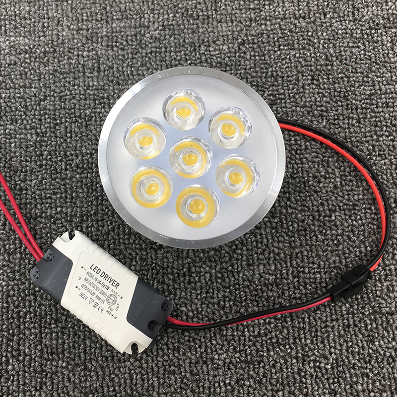 led斗胆灯灯芯双头三头射灯AR90灯头配件 7W正白光/直径:75mm