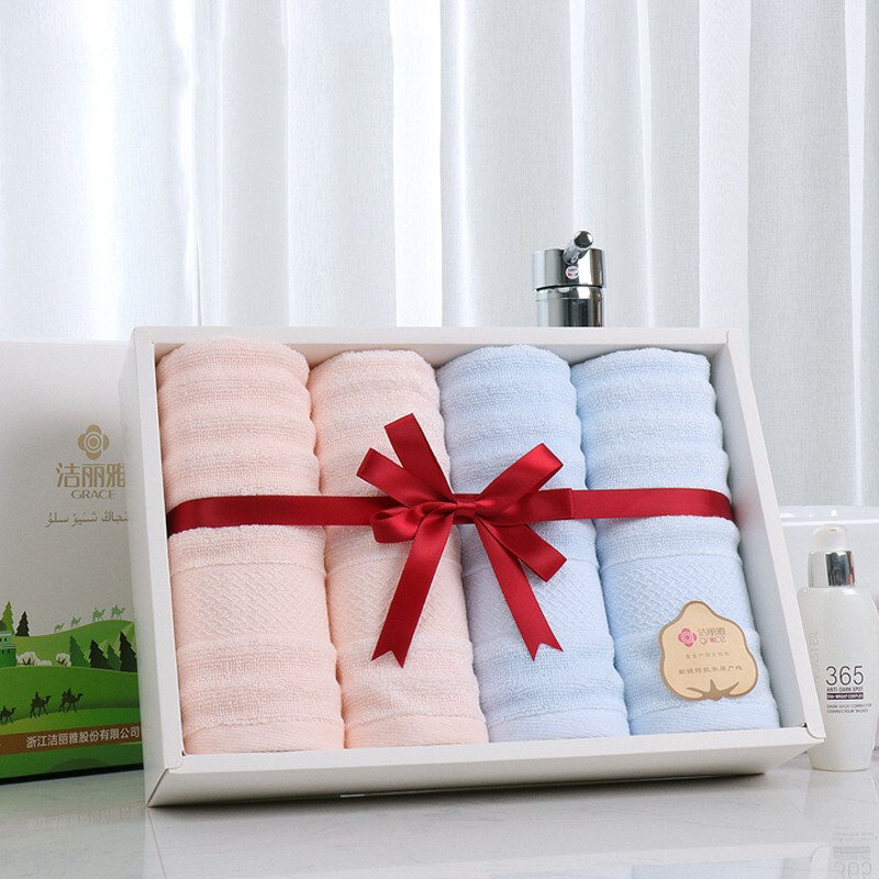 洁丽雅竹韵丝路毛巾四条装rbl00964颜色随机计量单位盒