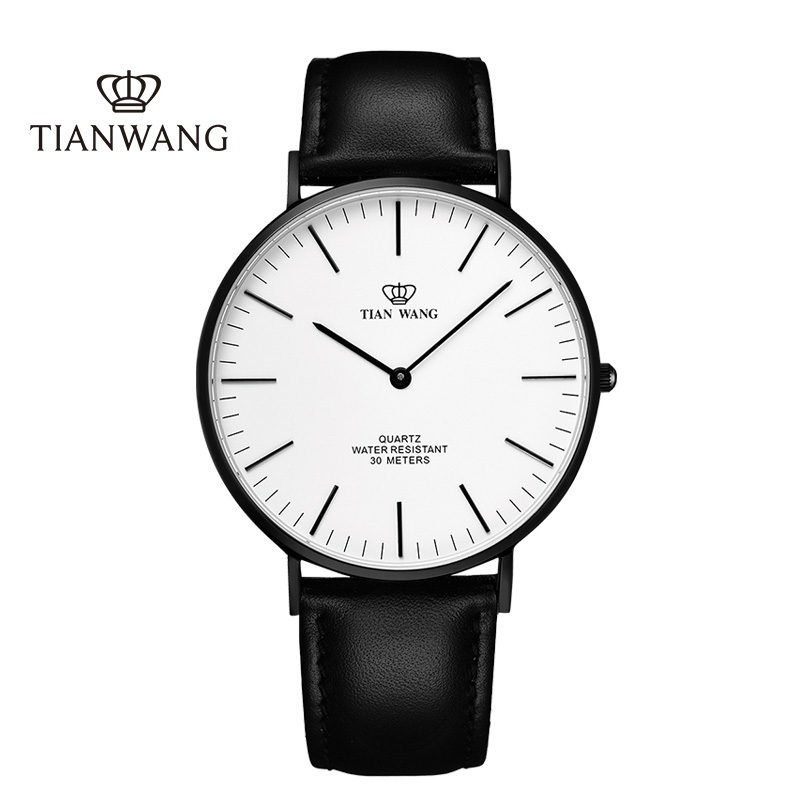 天王表(TIANWANG)手表 男表时尚女表皮带薄款防水腕表潮流学生情侣表3851
