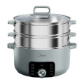 Midea美的 MZ-ZGE3002 电蒸锅 16L大容量上蒸下煮 60分钟定时多功能电煮锅不沾内胆1600W大功率