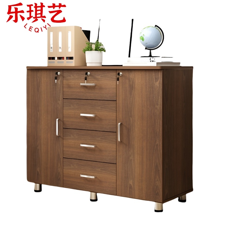 乐琪艺 储物柜 橡木色 100*40*80cm 个高清大图