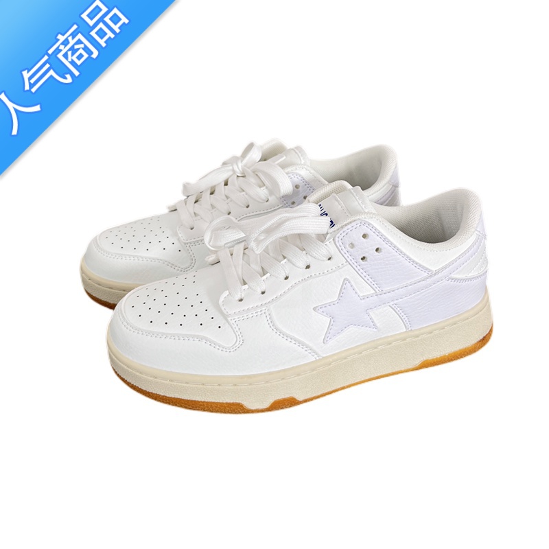 SUNTEK日系chic学院风星星小白鞋女平底百搭休闲板鞋运动鞋2023春季新2高清大图