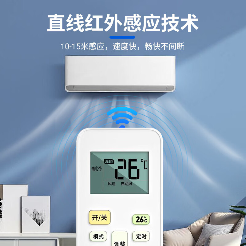 适用于美的空调遥控器万能通用RN02A/D/S 不分柜机挂机中央空调机 升级版高清大图