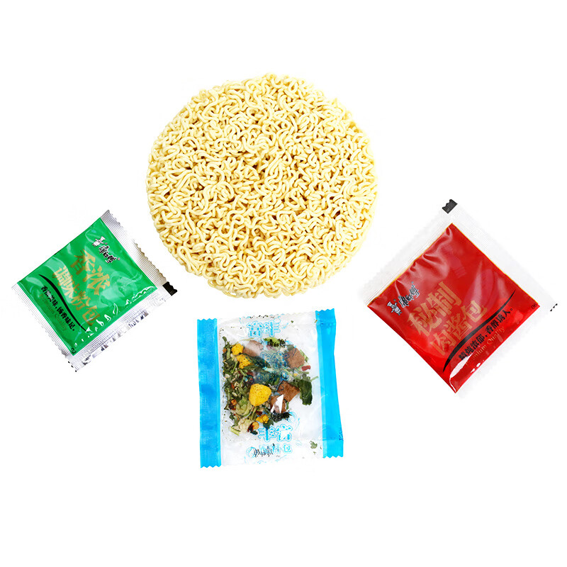康师傅 方便面 经典香辣牛肉袋面104g*30 泡面整箱速食 方便食品高清大图