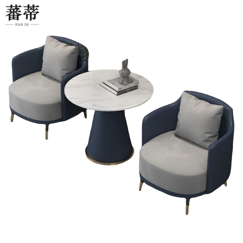 蕃蒂办公沙发一桌二椅套高清大图