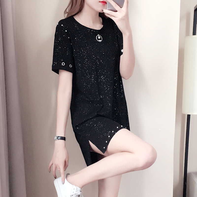 胖妹妹夏装2018新款大码女装微胖mm休闲时尚显瘦遮肚子连衣裙减龄