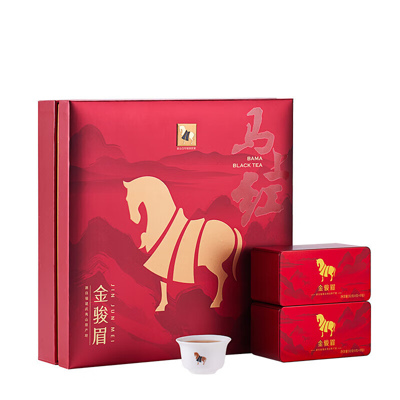 八马茶业(BAMA TEA) 红茶 马上红 武夷山金骏眉特级192g D0216