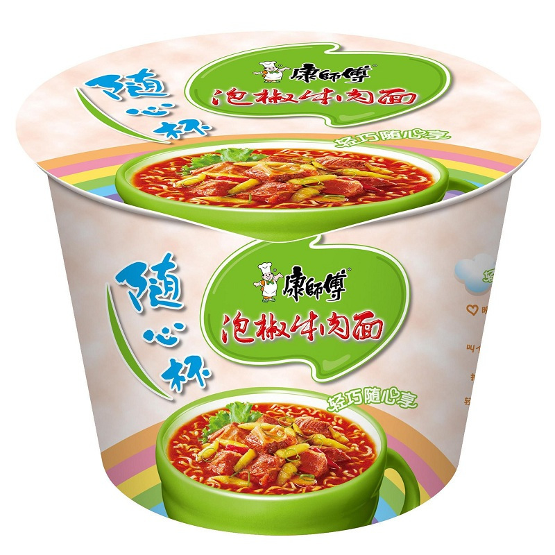 康师傅泡椒牛肉面57g/杯