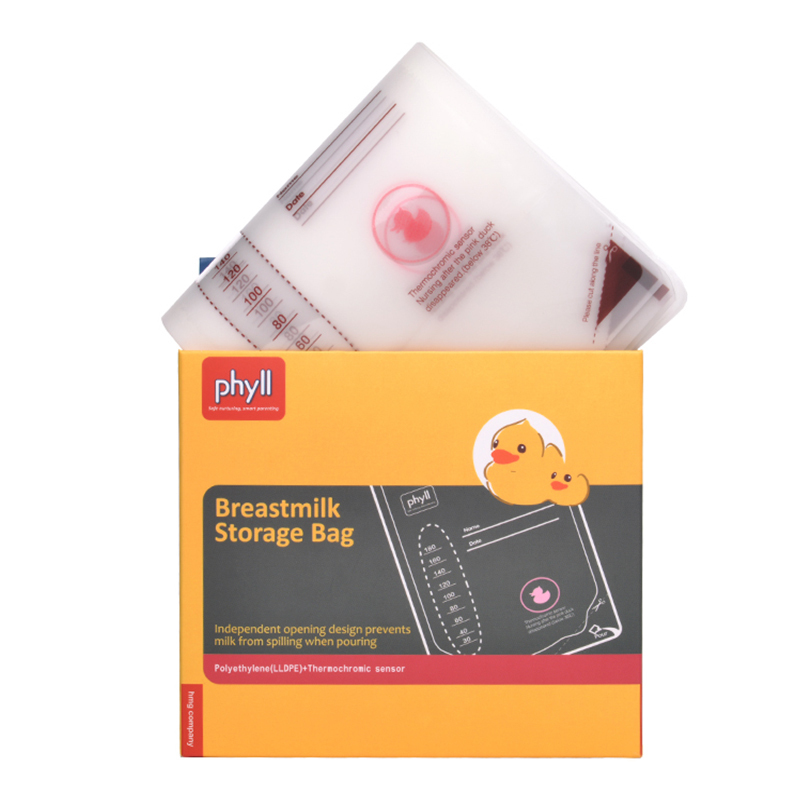 Phyll/必尔韩国进口 感温储奶袋母乳保鲜袋乳汁存储奶180ml(30片)