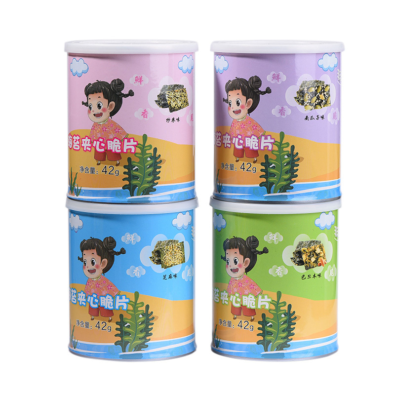 【南瓜子】山水说夹心海苔罐装即食儿童芝麻原味炒米巴旦木南瓜子42克罐装（6罐起售）