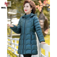 公牛乐途2021妈妈冬装羽绒棉服中长款新款棉衣女洋气秋冬外套中老年人加厚棉袄