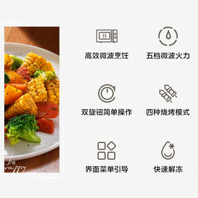 美的微波炉大咖系列家用平板微烤一体机4重烧烤5档火力C20D速热微蒸烤双旋高清大图