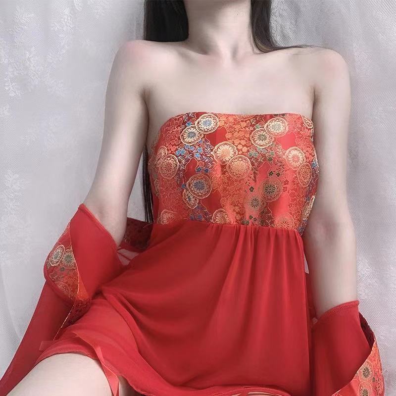 均码（80-120斤） 狂野妖姬 迷人性感情趣内衣性感睡衣大码制服小胸聚拢角色扮演宫廷汉服肚兜