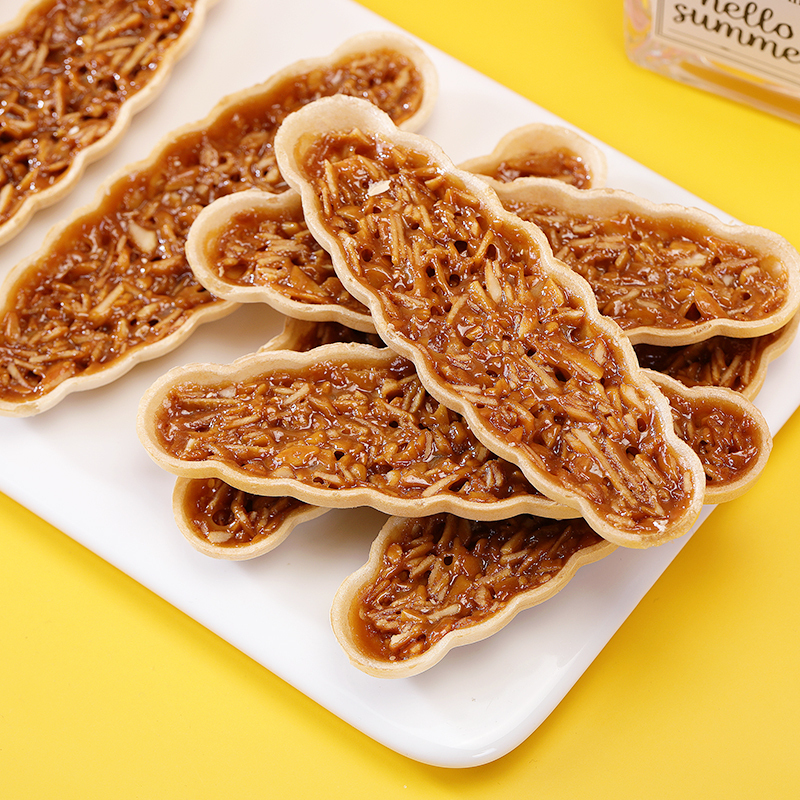 [满199减125元]比比赞小叶酥[焦糖味]120g坚果日饼干网红小零食小吃休闲食品