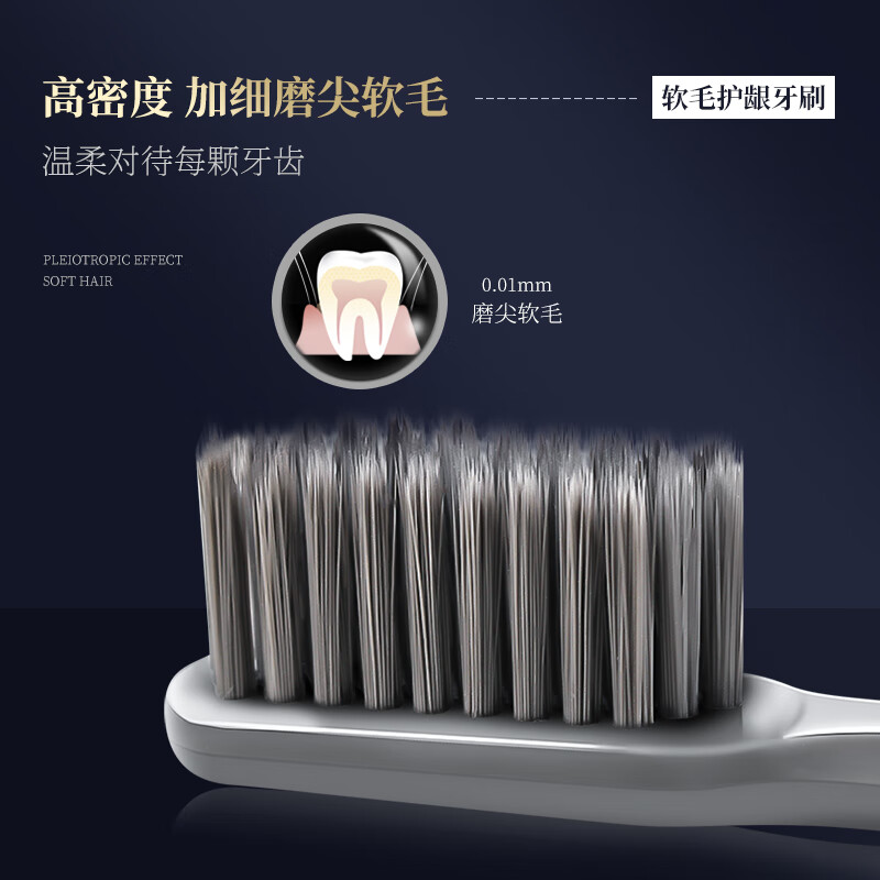 和风雨去渍护龈牙刷 (软毛*2+中硬毛*2)小头成人耐用家庭套装新老随机发高清大图