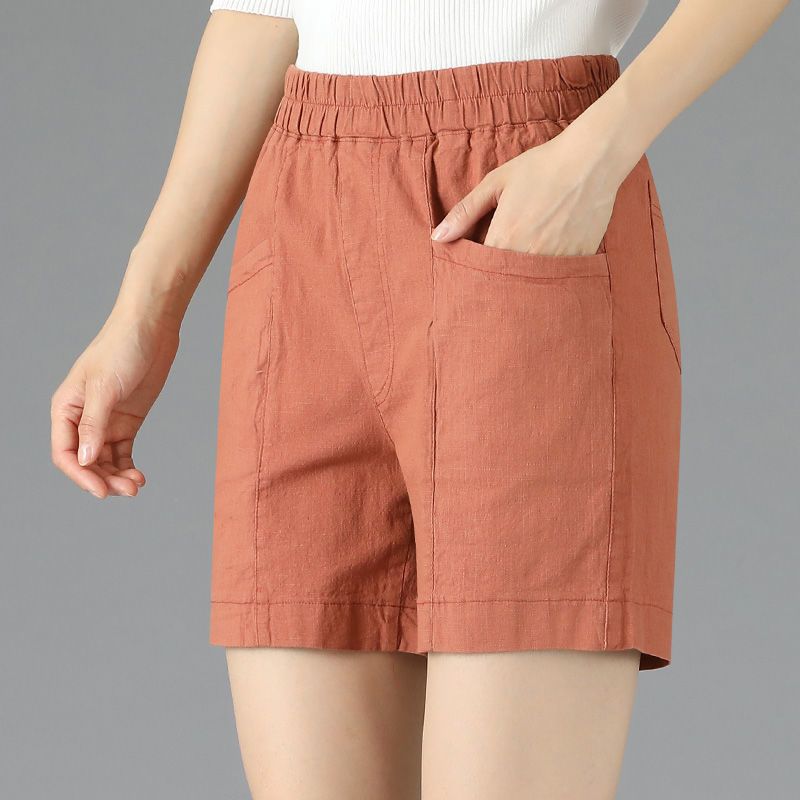 妈妈短裤外穿夏季薄款休闲裤宽松中年女装裤夏天中老年五分裤名瑞德