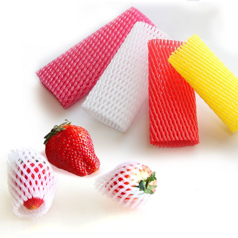 水果防震网套包苹果橙子泡沫网袋猕猴桃枇杷草莓网兜白色手工制作20个