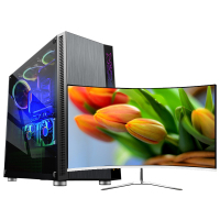 世纪之星 i9级八核至强E5 2660/RX580 8G独显/16GB内存/256GB固态 家用办公娱乐LOL游戏电脑 台式机 组装电脑 台式电脑 电脑主机+24英寸曲面显示器全套