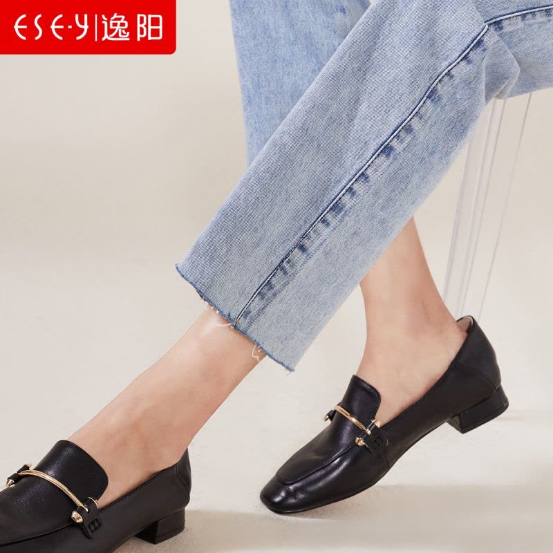 逸阳2020春新款牛仔直筒裤女毛边裤脚时尚侧边条宽松显瘦九分裤子图片