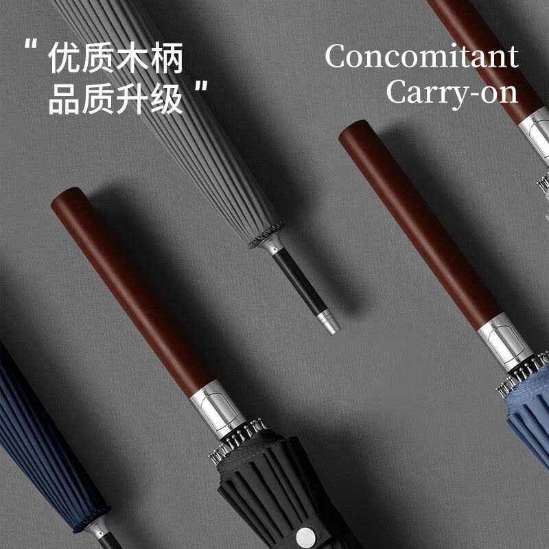 美度雨伞63.5cm*24K长柄伞实木柄双人大号M1606(颜色随机)图片