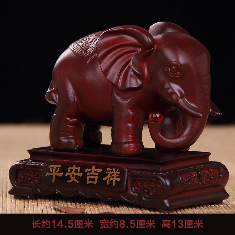 美帮汇木纹大象摆件树脂工艺品大号 物如意装饰品高清大图