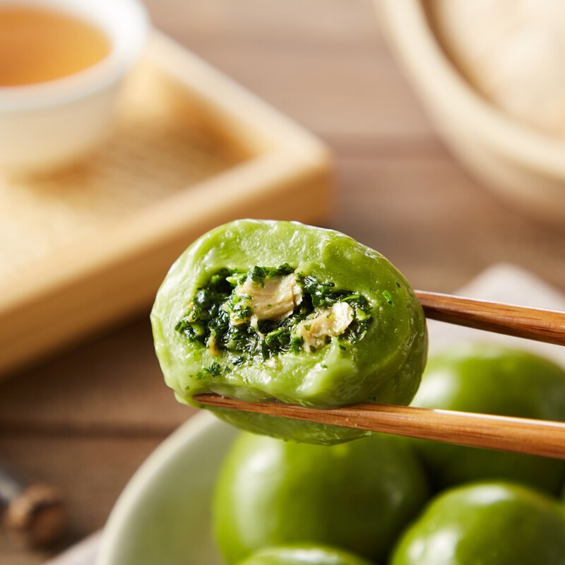 好拾味冷冻荠菜鲜肉青团6粒装240g艾草豆沙青团子清明果江南特产零食