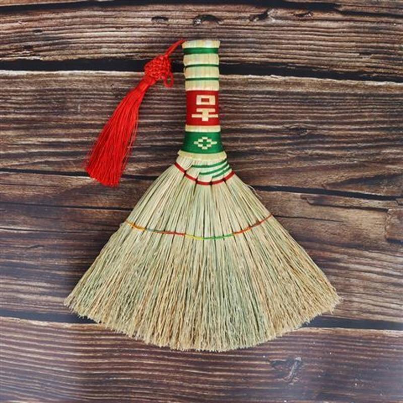 艺馨坊高粱苗扫床小扫把扫帚辟邪农村老式床扫手工扫炕笤帚床刷子 红