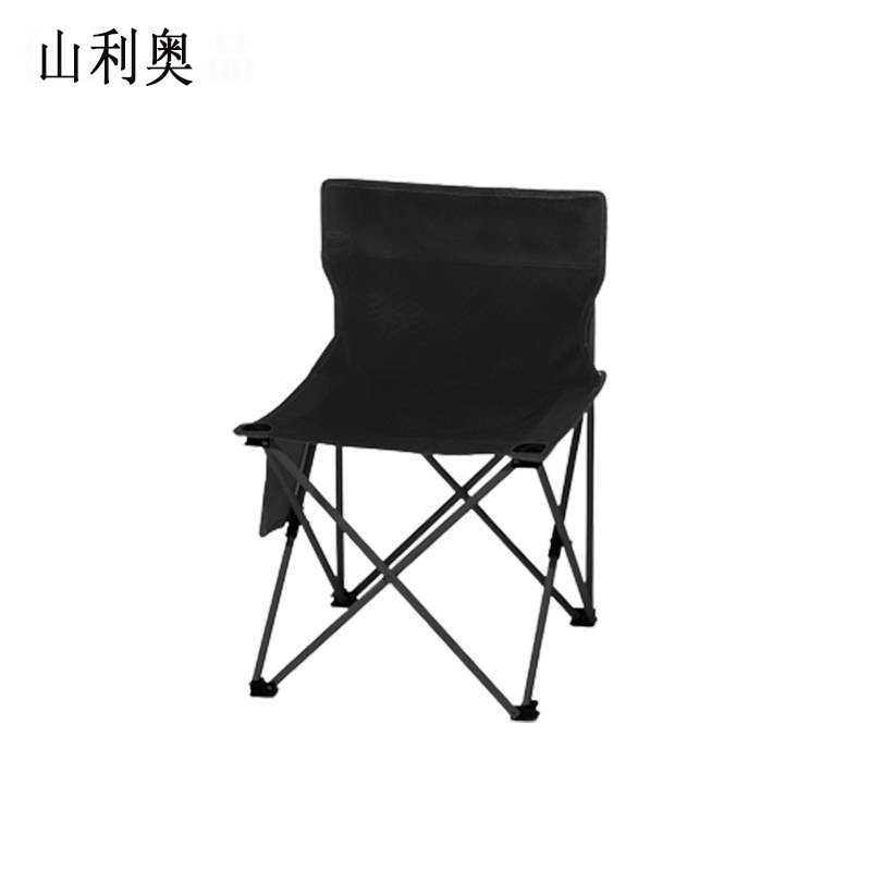 山利奥 户外便携折叠椅 黑色大号 1把