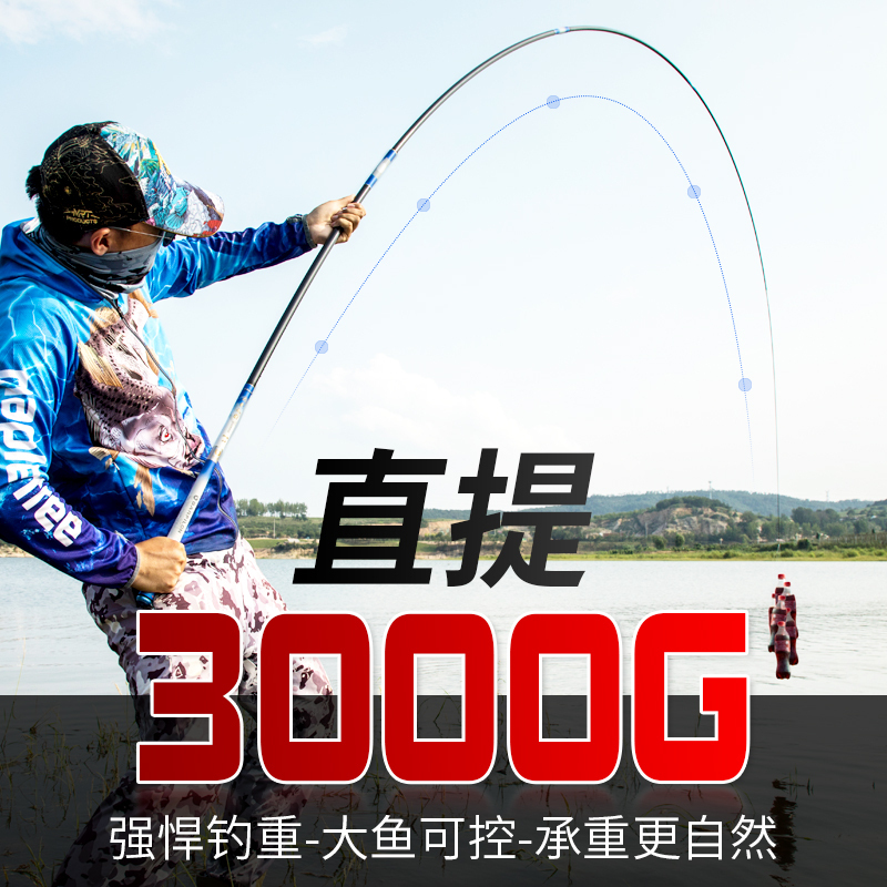 正品 宝飞龙鱼竿 大爱无疆 新款超轻硬台钓竿钓鱼竿手竿鱼杆28调鲤鲫鱼竿黑坑竿野钓杆