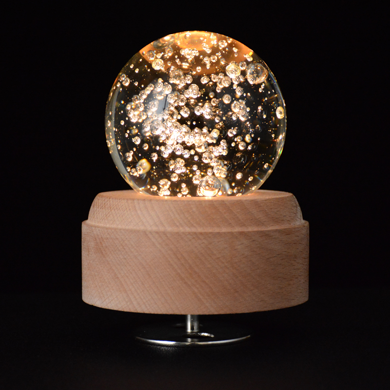 麋鹿水晶球音乐盒摆件天空之城送男女孩创意生日母亲节礼定制三维工匠