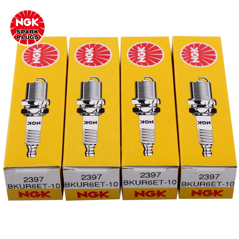 NGK 镍合金三极火花塞 BKUR6ET-10 2397/2276 四支装 大众宝来经典/奇瑞E5/奥迪A6/高尔夫/帕