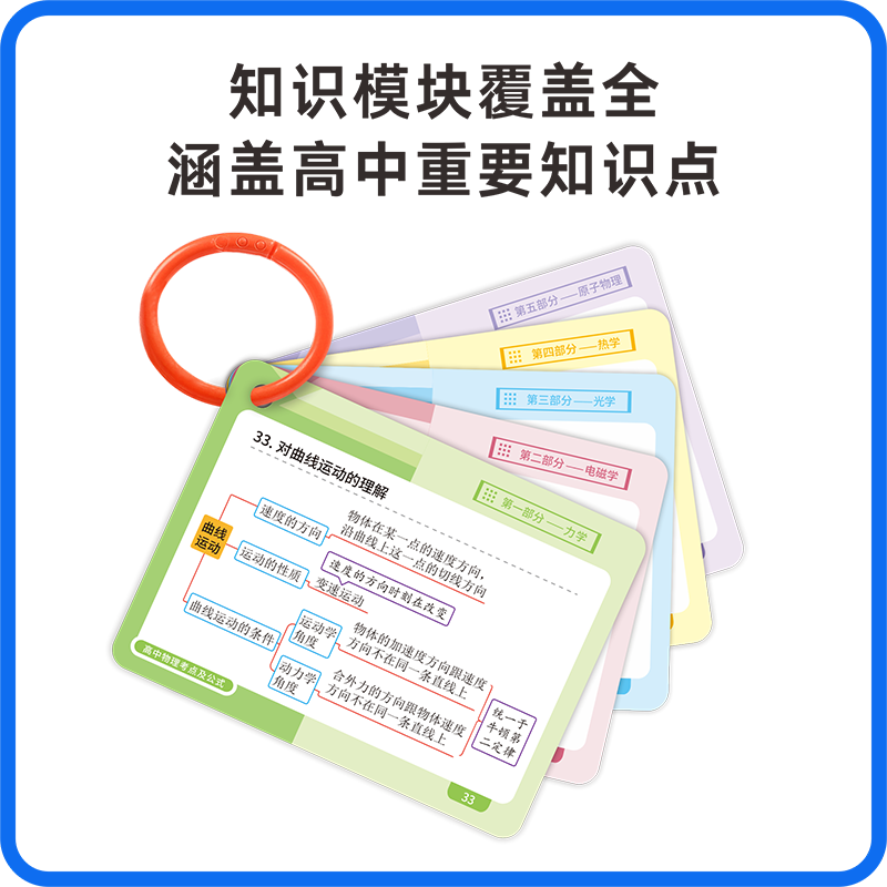 高中2册[数学+化学]常考版 高中通用 [正版]贝丁兔高中数理化考试重点及公式知识速记手卡语文数学英语物理化学生物政治历高清大图