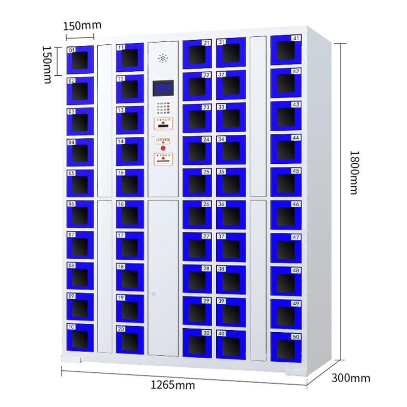 湘渭智能手机柜存放柜充电柜存包柜储物柜50门充电透明款