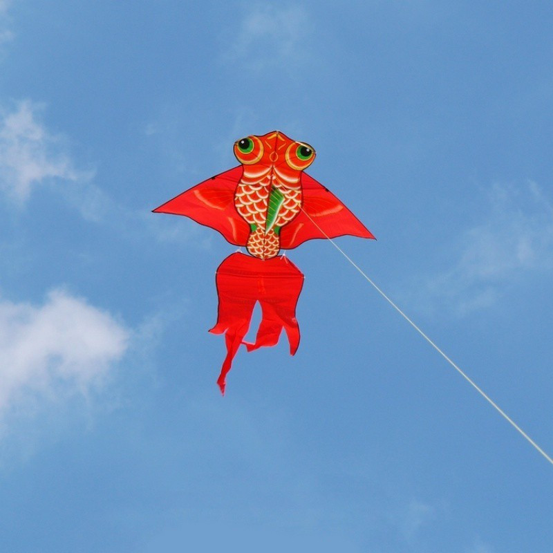 潍坊 红色金鲤鱼风筝 大金鱼风筝 微风好飞 轮风筝