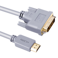 JH晶华 HDMI-DVI连接线 DVI转HDMI转接头高清双向互转笔记本电脑投影仪显示器转换线 5米 灰色H311I