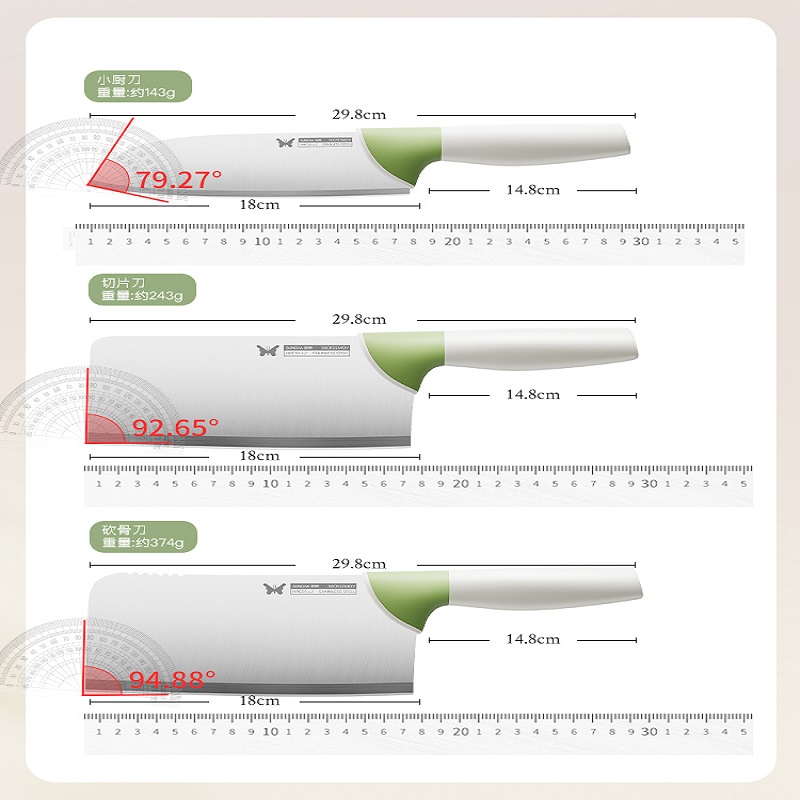 双枪DS10106满握刀家用菜刀锋利水果刀切片刀官方正品女士厨房刀具套装高清大图