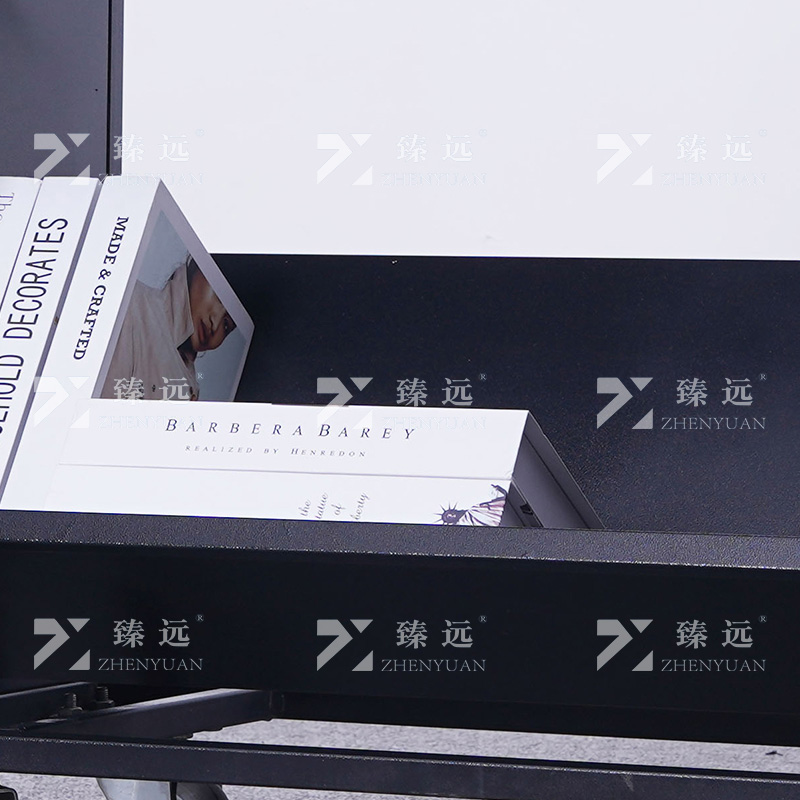 臻远 ZY4092910 档案室推车图书馆小推车手推车 2层V型书车黑色高清大图