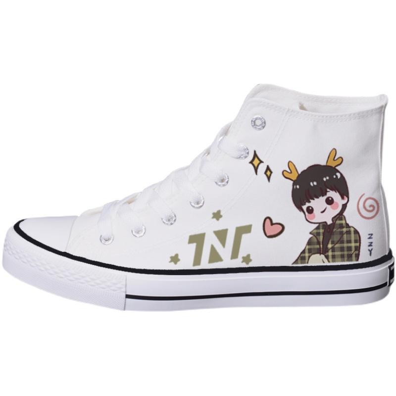 tnt时代少年团周边宋亚轩同款女省应援鞋情侣百搭透气帆布休闲鞋白色