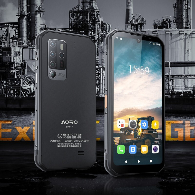 遨游(AORO)A11s 5G防爆手机T4本安EX防爆手机化工厂石油燃气红外夜视后置五摄 NFC A11S-防爆版高清大图