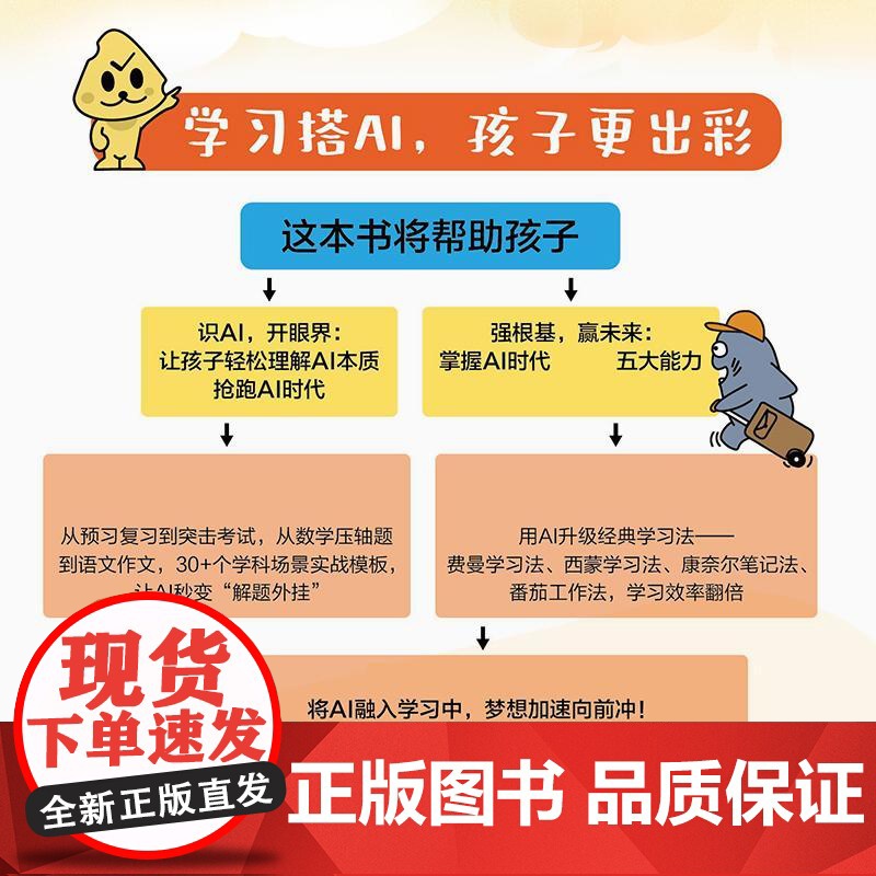 AI学习法 漫画版 会学习的孩子永远赢 AI时代学霸养成手册 Alex学长 青少年AI学习探索手册 AI工具如何使用辅助高清大图